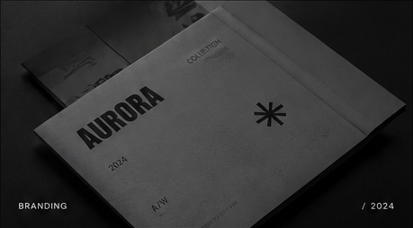 Aurora minimalist editorial branding and print design